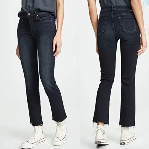 Mother The Rascal Ankle Snippet Jeans - Dark Wash - Coffee Tea or Me - Size 26 - Picture 1 of 8